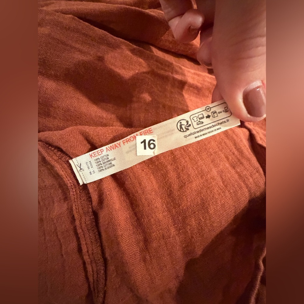 Anthropologie The Kallie Women’s Relaxed VNeck Midi Dress Chocolate Brown XS - Picture 7 of 7